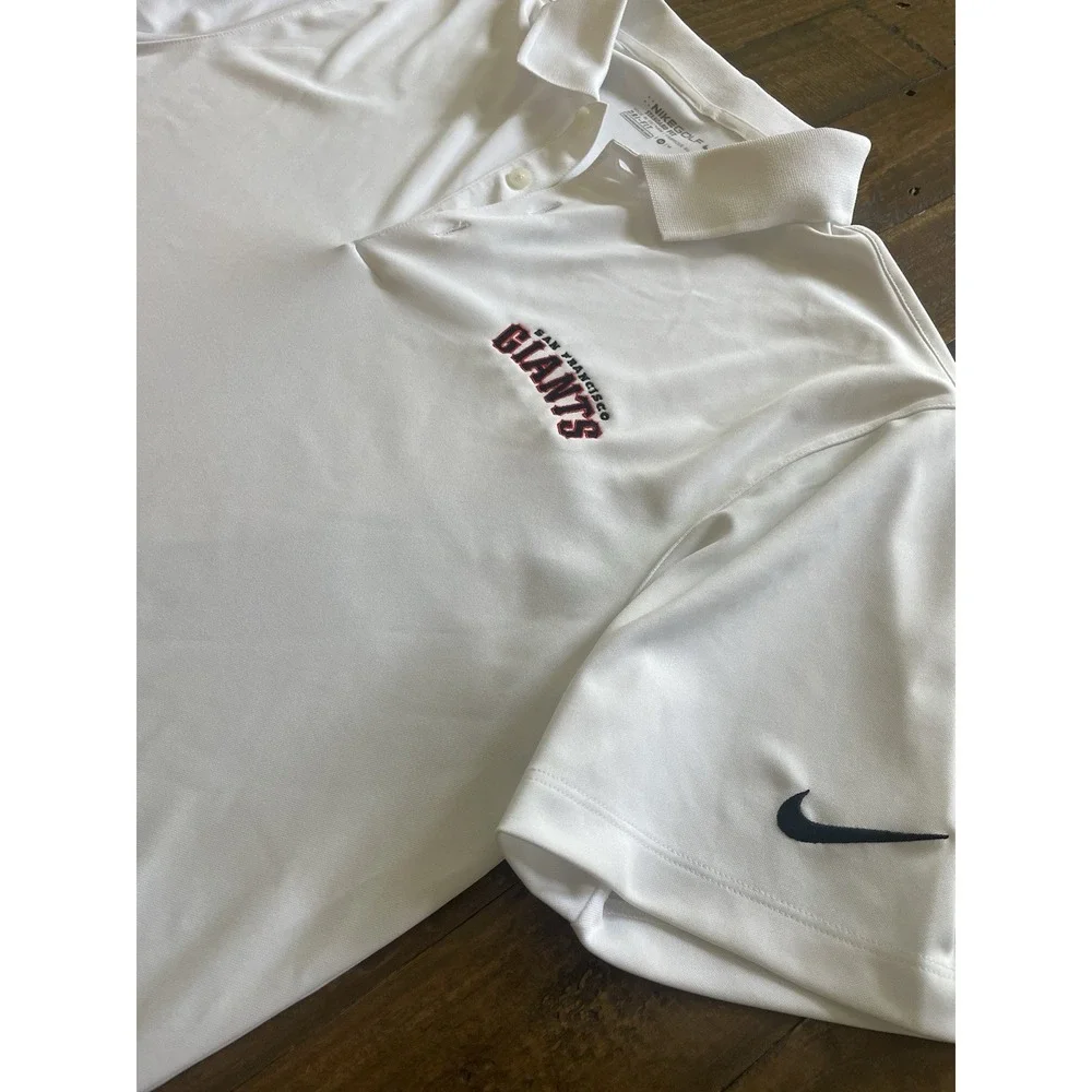 Men's San Francisco Giants Nike Golf White Golf Polo Sz Medium Dri Fit White